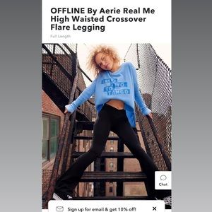 offline by aerie high waist crossover flare leggings